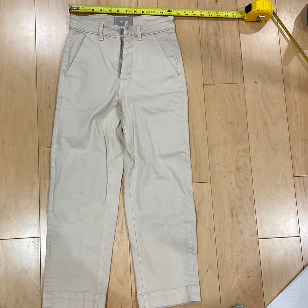 Everlane high rise light birch pants size 0